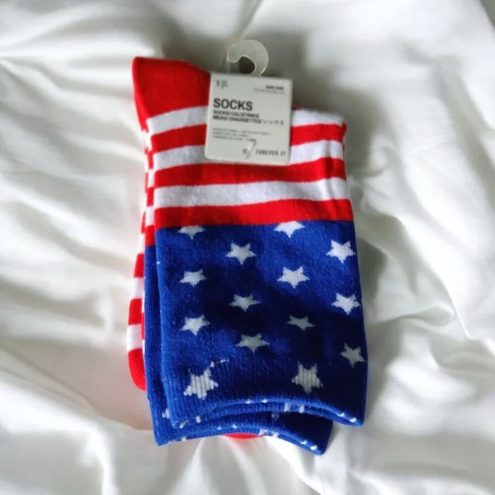 NEW!!! American Flag Print Headband and Socks - Forever 21